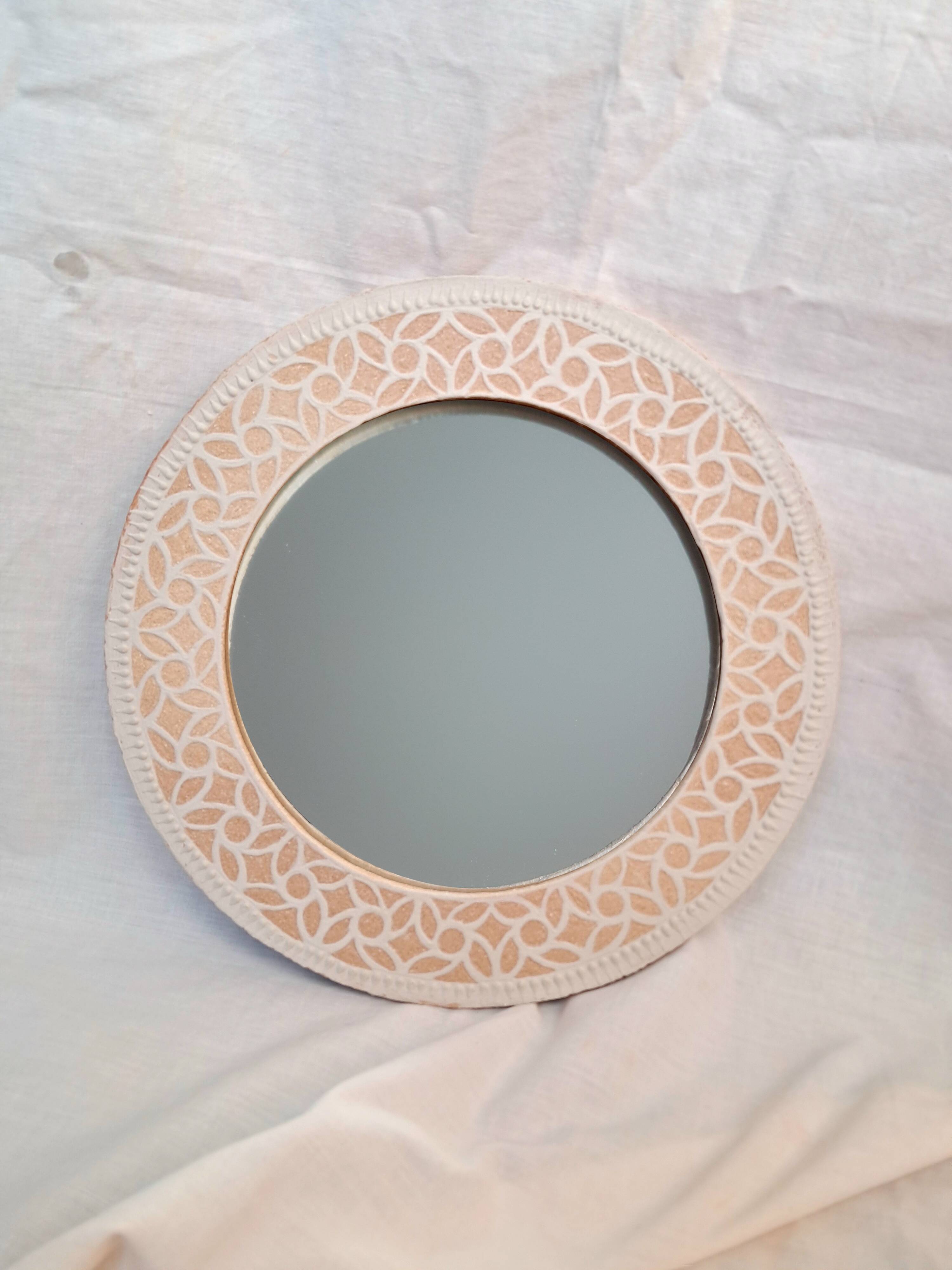 Large sgraffito mirror