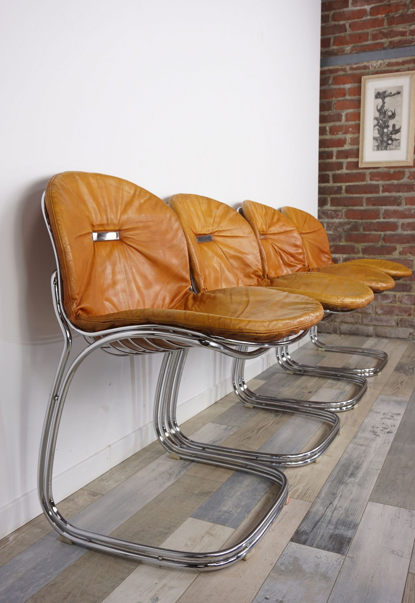 Set of 4 chairs Sabrina Italian design of the 1970s Gastone Rinaldi