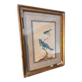 Golden table Blue birds Antique framed, Paris Gallery