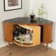 Teak veneer bar cabinet, Germany 1950s
