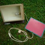 Square red lamp to install, industrial style