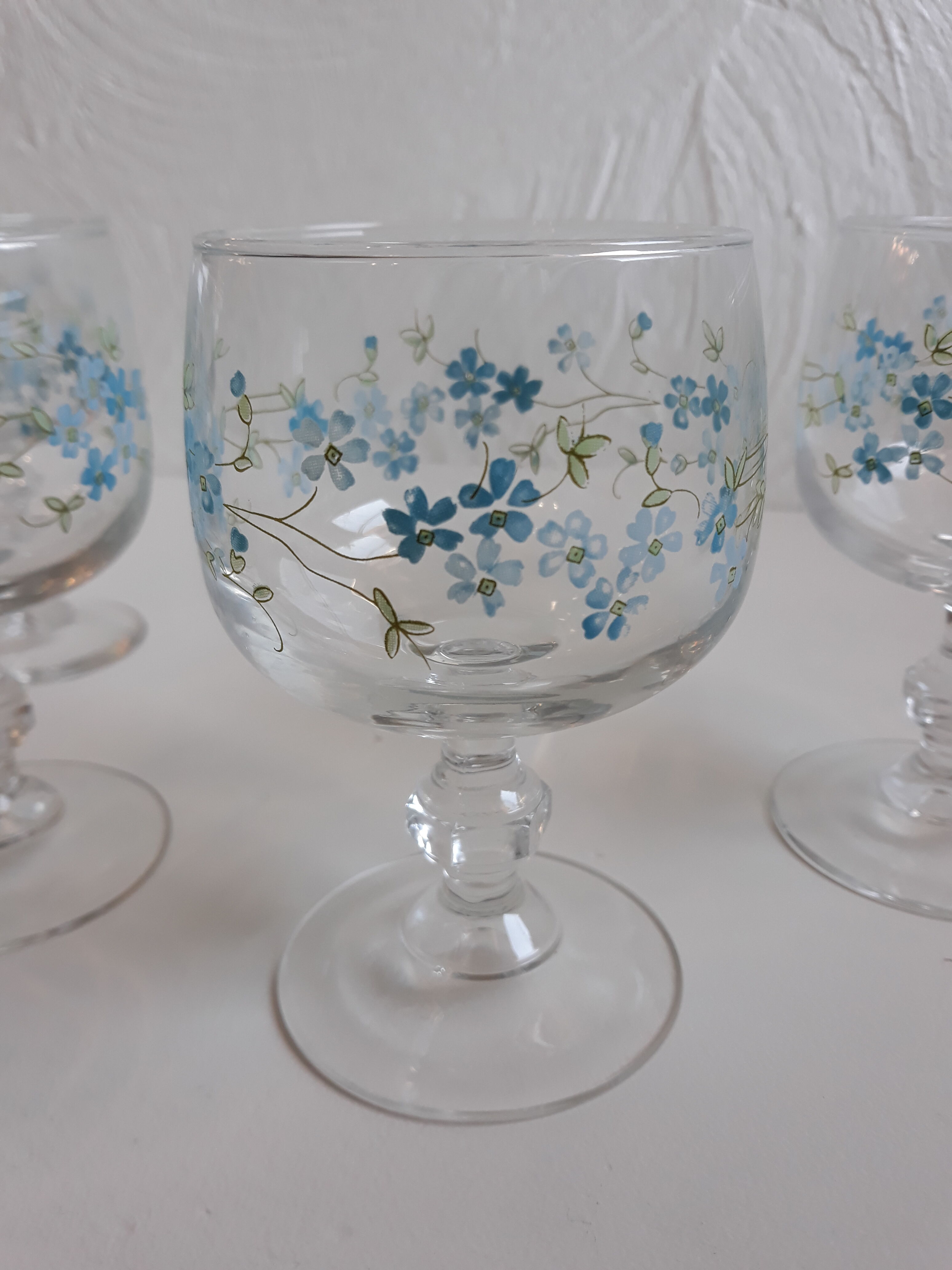 6 Verres myosotis