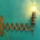 Vintage extendable pantograph wall light