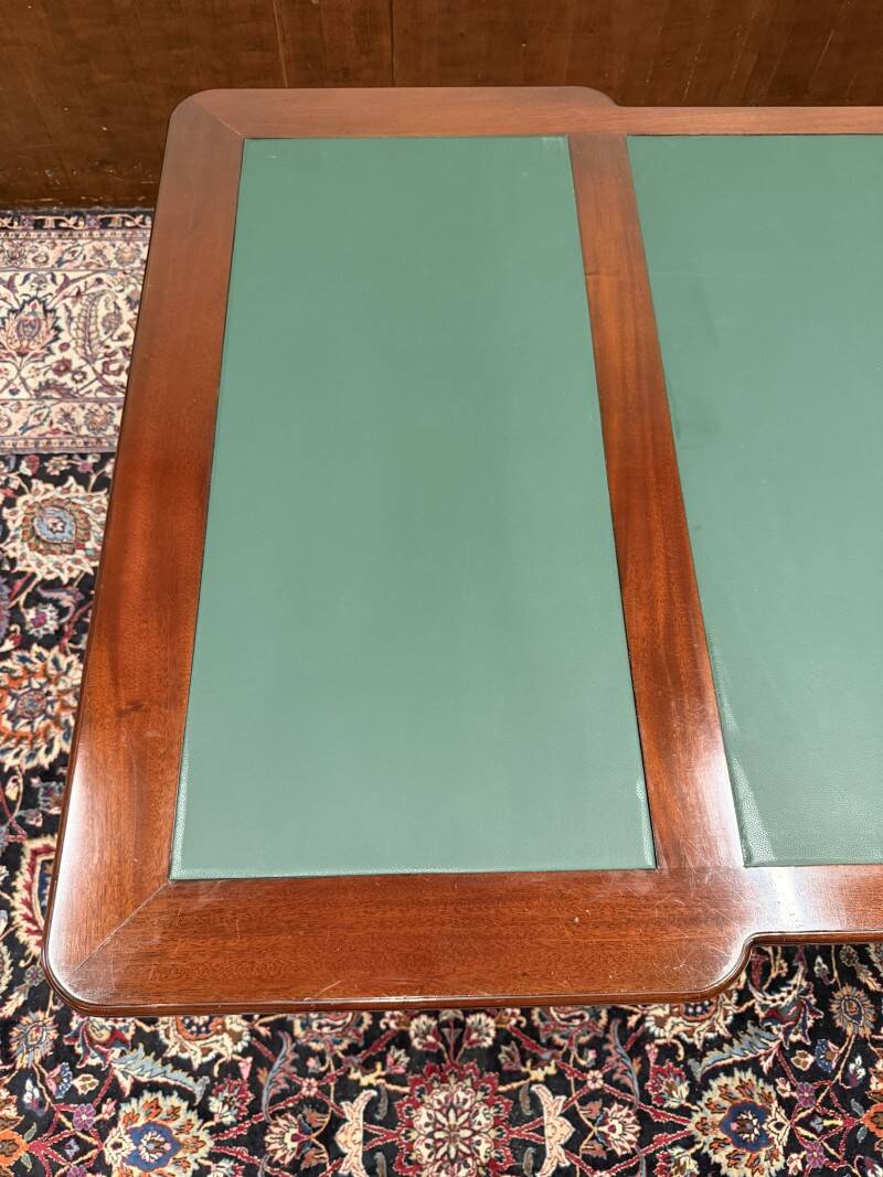 Classic English desk with green leather