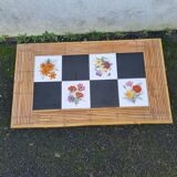 Audoux coffee table, rattan & earthenware