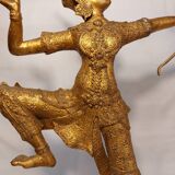 Statue en bronze doré du prince rama - art ethnique asie - haut. 55 cm