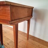 Small vintage bedside cabinet with compass legs