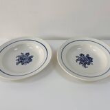 Pair of old hollow plates in earthenware