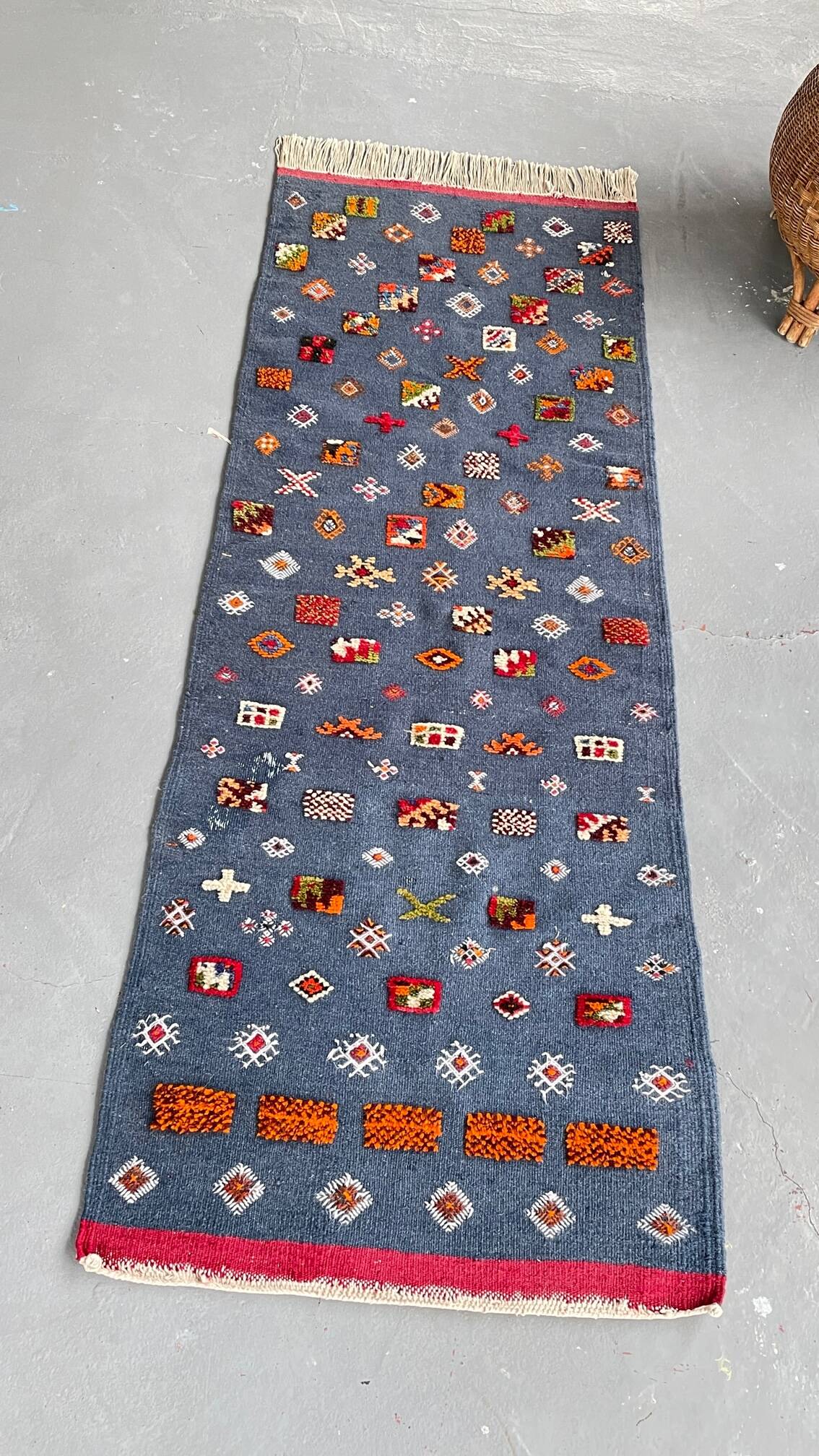 Berber Kilim Hallway Rug VINTAGE Velvet Patterns
