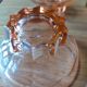 6 small vintage pink glass dessert bowls.