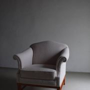 Fauteuil lounge gris bouclé | Suède | Années 1940