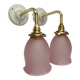 Pair of pink tulip wall sconces