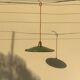 Vintage suspension green enamelled sheet white
