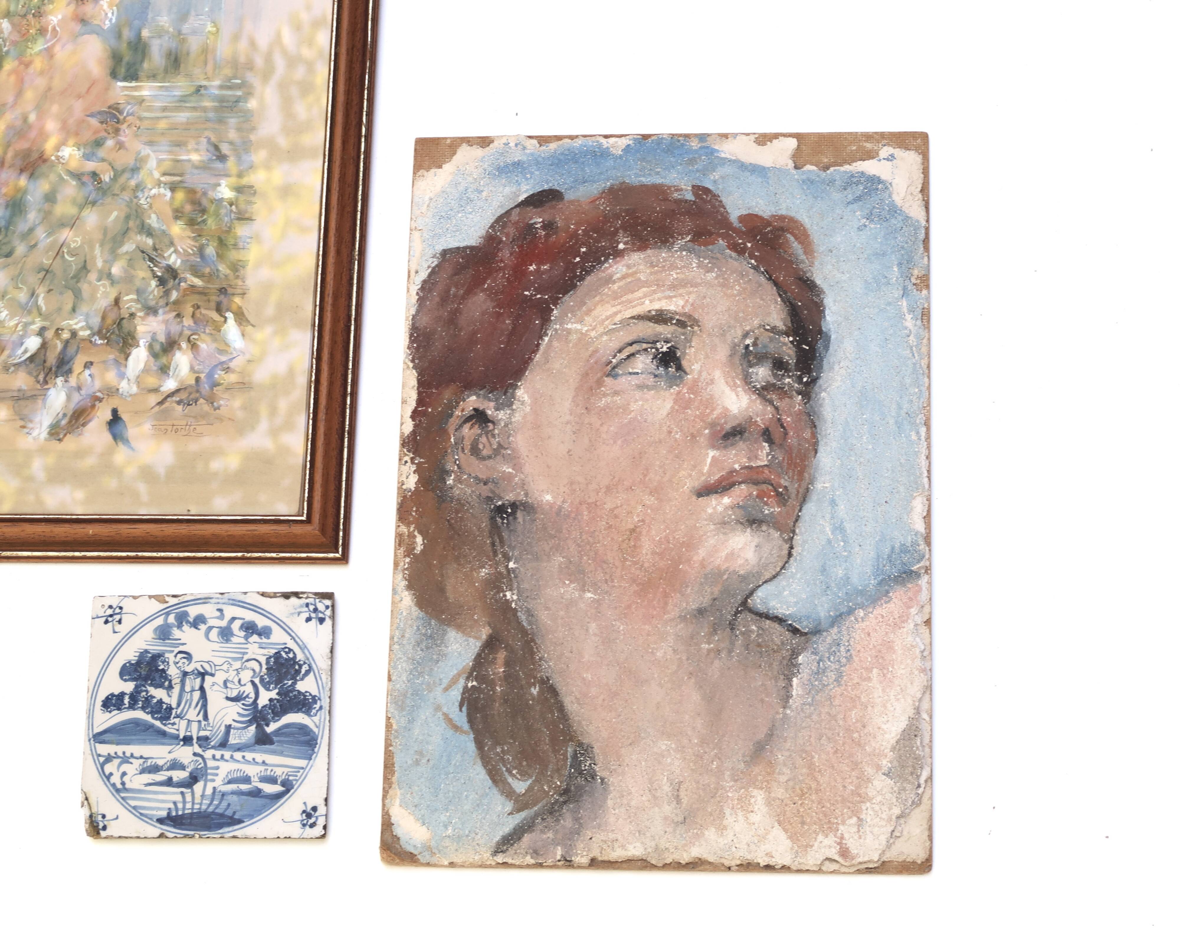 Painting, portrait of a woman in profile