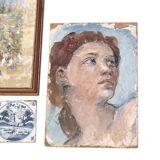 Painting, portrait of a woman in profile