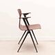 Chaise Galvanitas S22 accoudoirs acajou et noir
