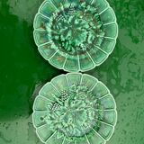Sarreguemines pair of barbotine plates