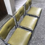 Series of 4 vintage chairs in Skaï