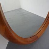 Large teak mirror by Bernhard Pedersen for Viby J. Møbelfabrik, Denmark, 1960s.