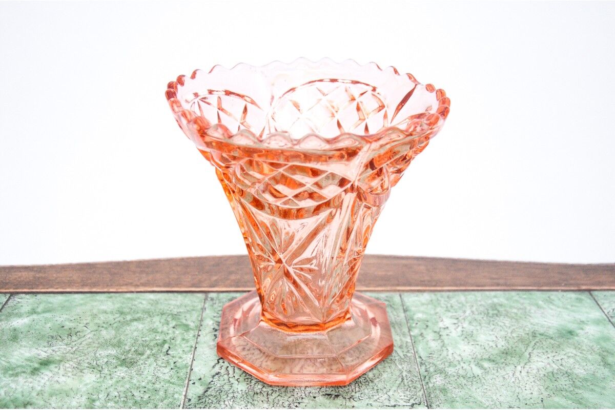Rose pink vase, Poland, 20/30s