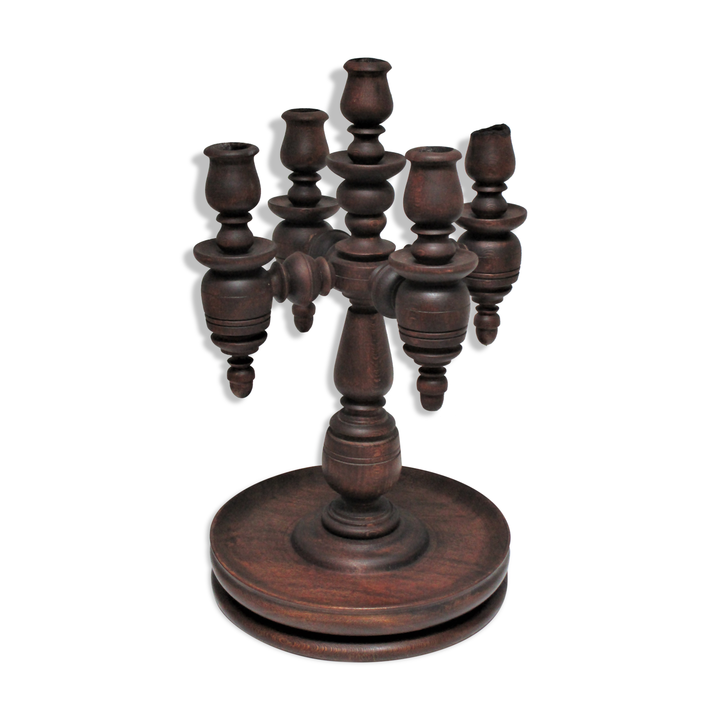 Chandelier solid wood turned stamped