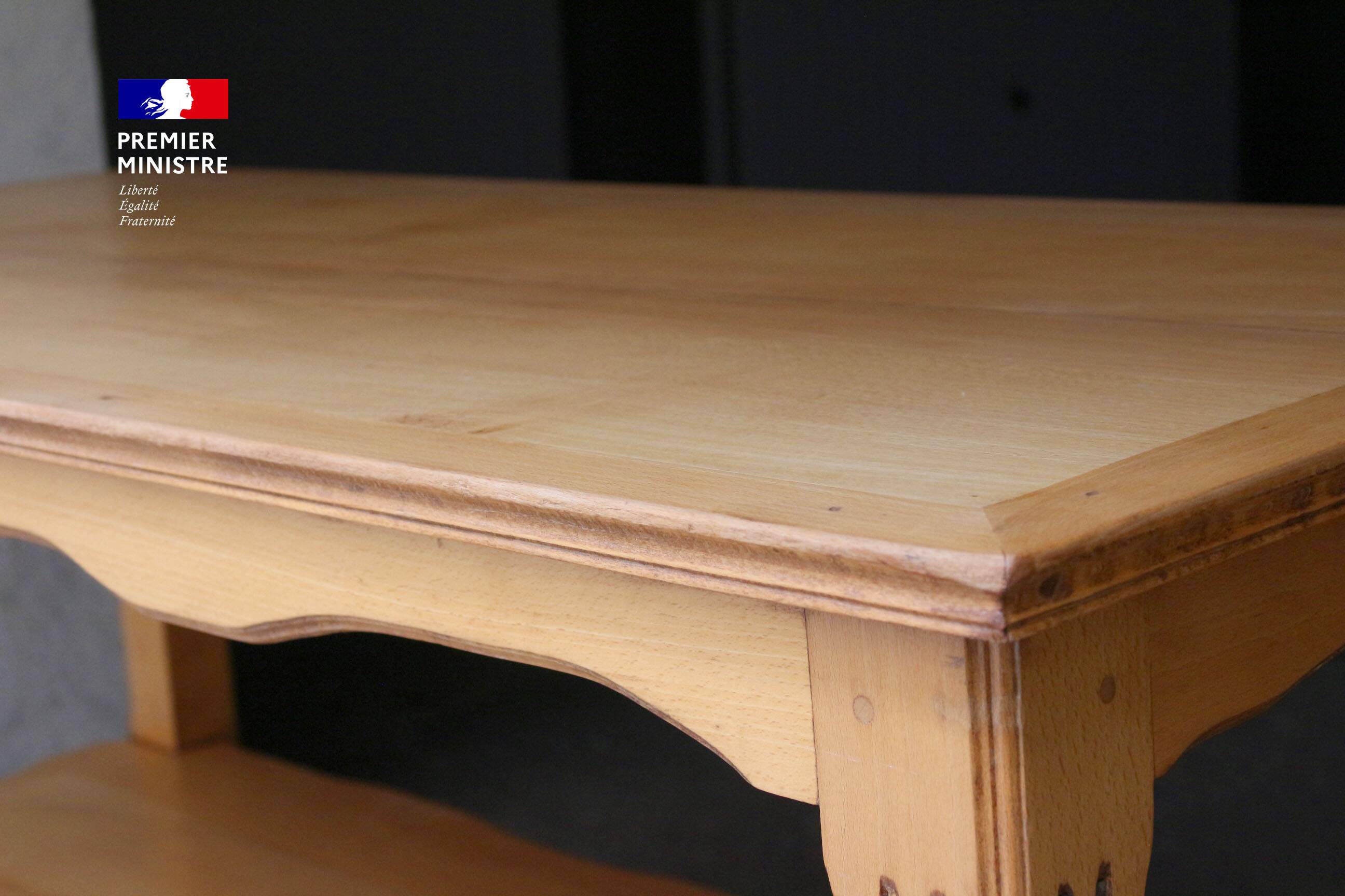 Large solid beech serving trolley from... the Hôtel Matignon!