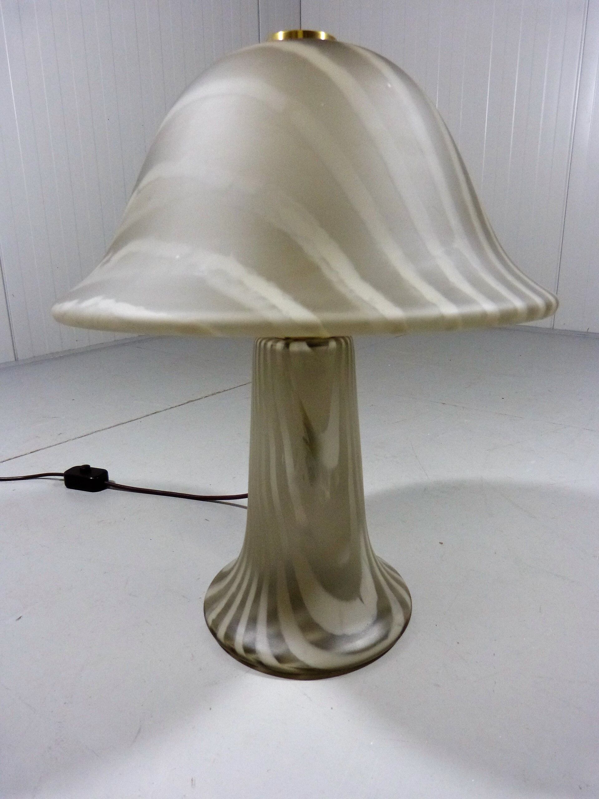 Peill & Putzler glass mushroom table lamp, Germany