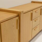 Large brutalist style oak sideboard, Belgium.