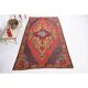 1970s Vintage Turkish Hand-Knotted Wool Cotton Red Runner Rug 145x278