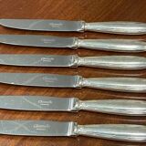 Set of 12 silver-plated cheese knives from Christofle, Rubans model