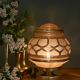 Vintage Art Deco globe table lamp in pink and gold glass.