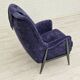 1960s, Swedish design, refurbished high-back armchair, vintage velour