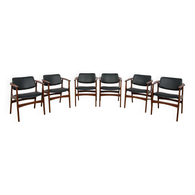 Fauteuils Mid-Century par Arne Vodder, 1960s, Set de 6