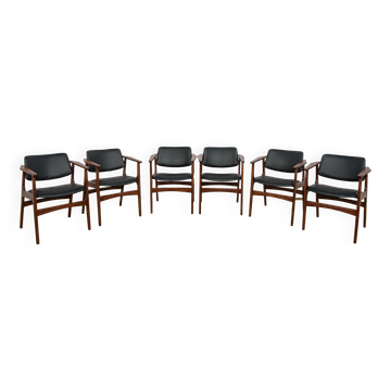 Mid Century Armchairs by Arne Vodder, 1960s, Set of 6