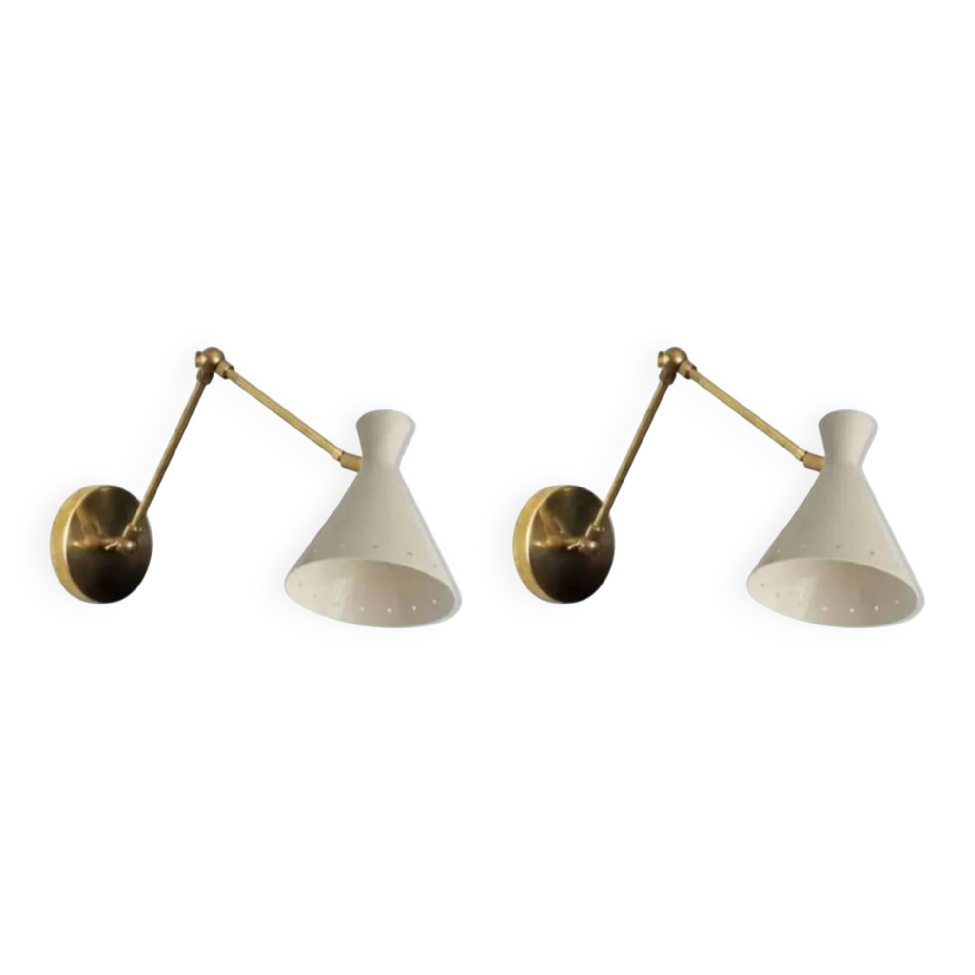 Pair of Italian wall sconces in the style of the 1950s.