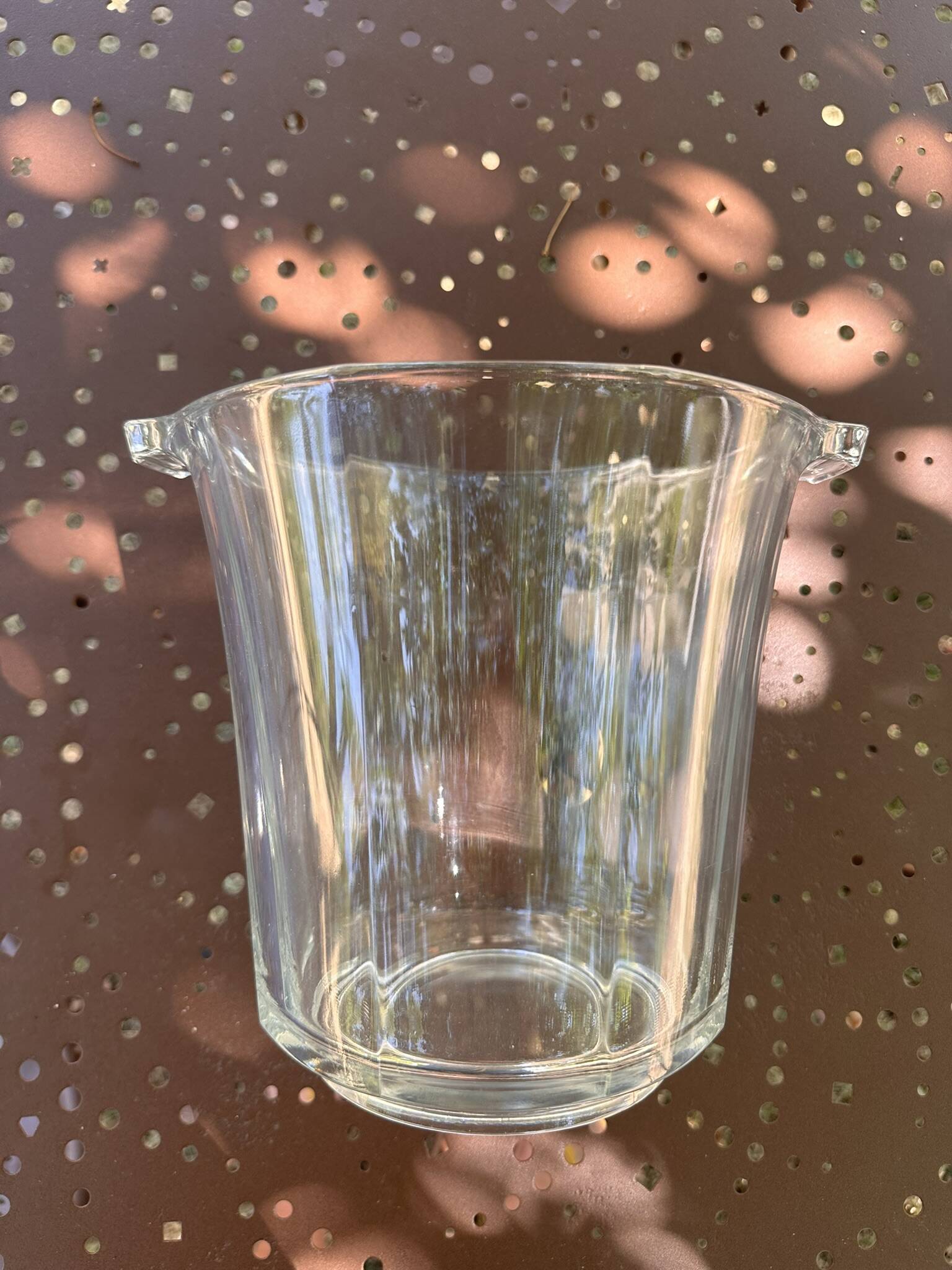 Vintage ribbed glass champagne bucket