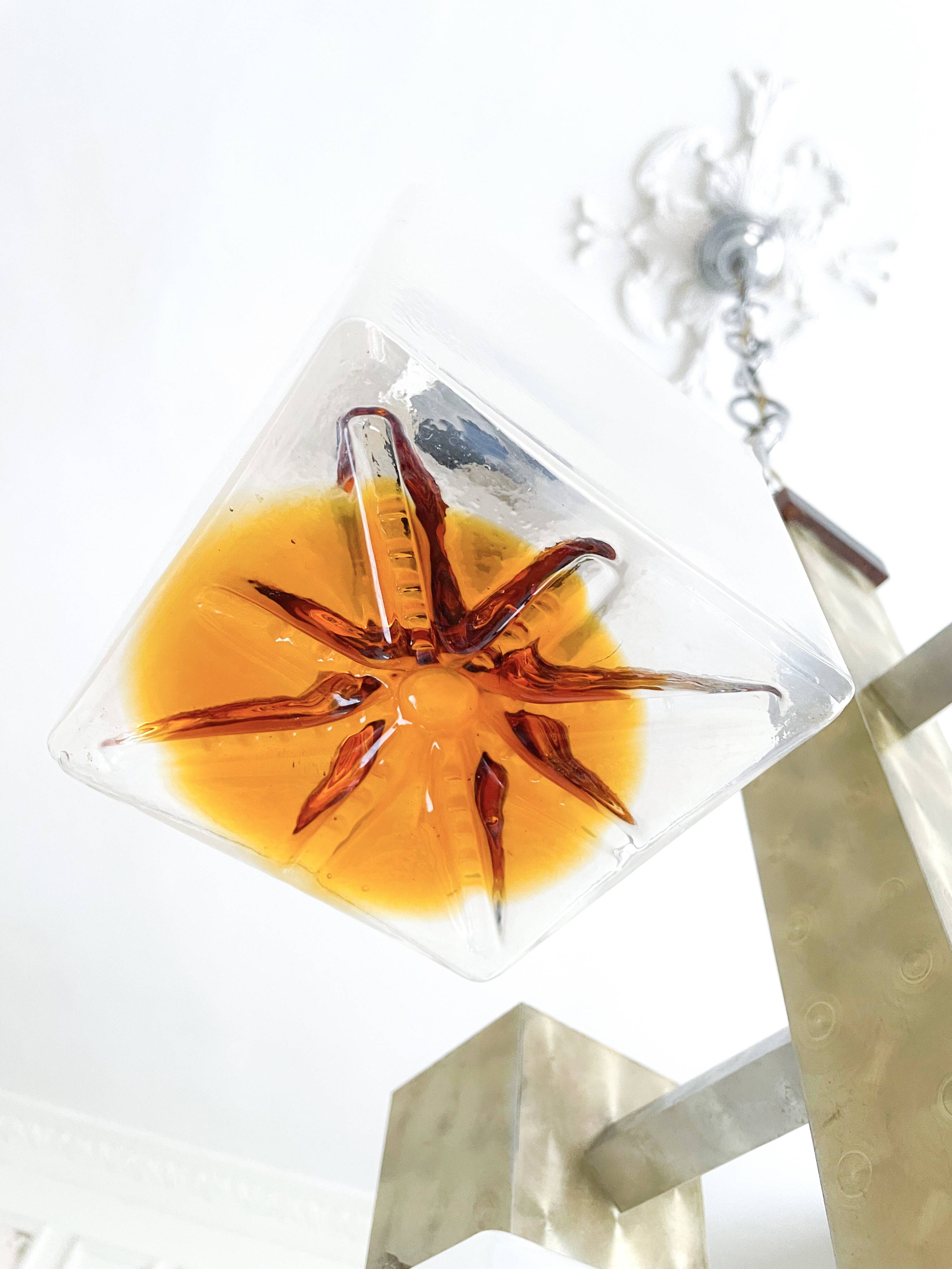 Lustre cubiste Mazzega par Gaetano Sciolari