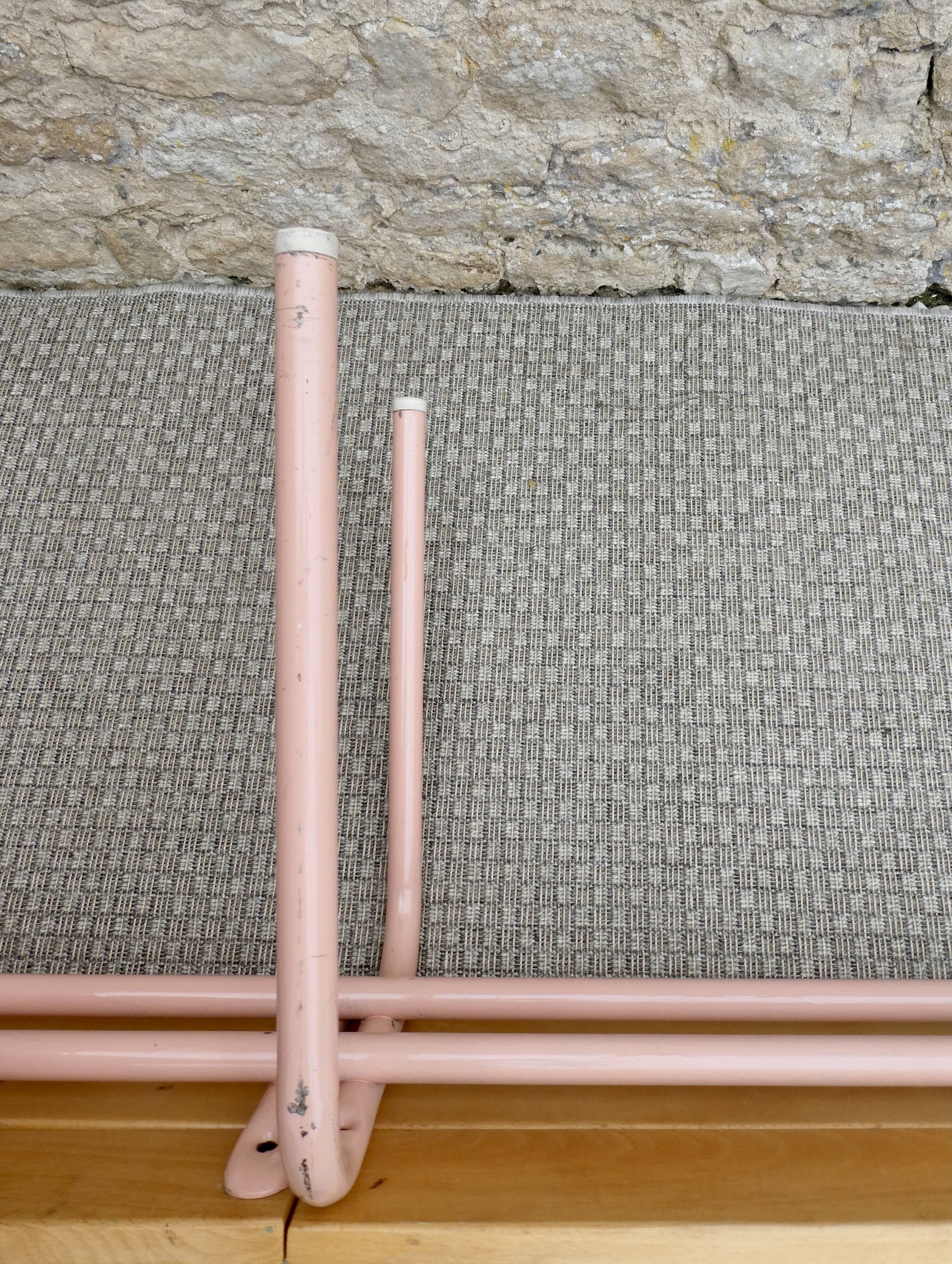 Wooden and metal school bench from the 80s