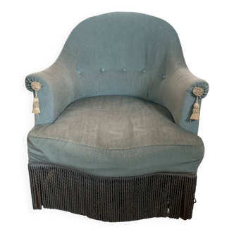 fauteuil crapaud bleu