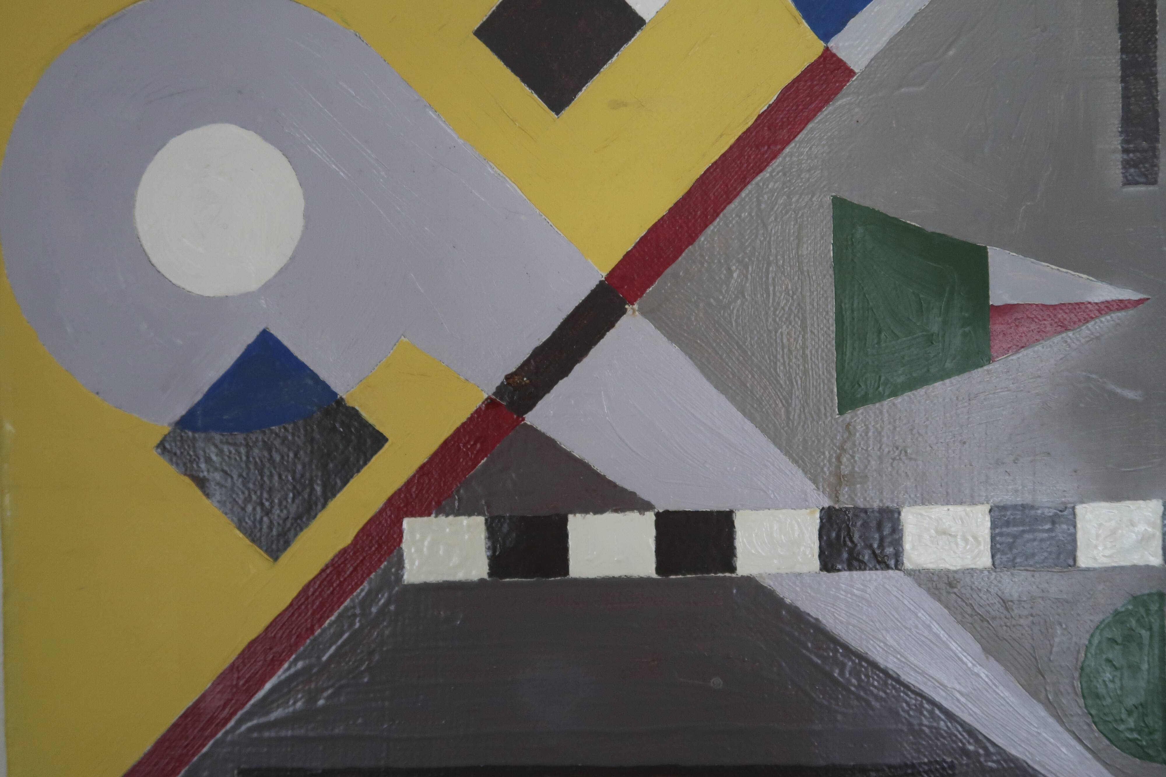 Tableau, peinture abstraite constructiviste, république tchèque