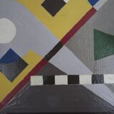Tableau, peinture abstraite constructiviste, république tchèque