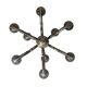Lampadario vintage a nove luci in ottone, anni '50