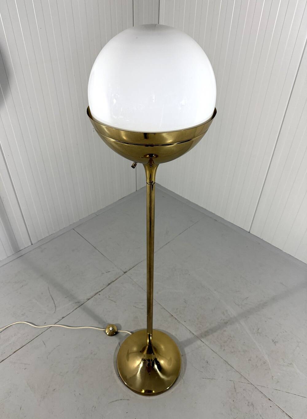Vereinigte Werkstätten München brass & glass globe floor lamp 1960’s