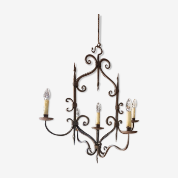 Old forged chandelier 6 fires