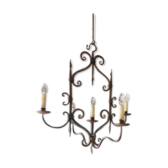 Old forged chandelier 6 fires