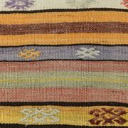 Tapis bohème multicolor en laine, charme artisanal d’Anatolie, 138x226Cm