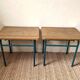Paire de chevets bois et metal vintage