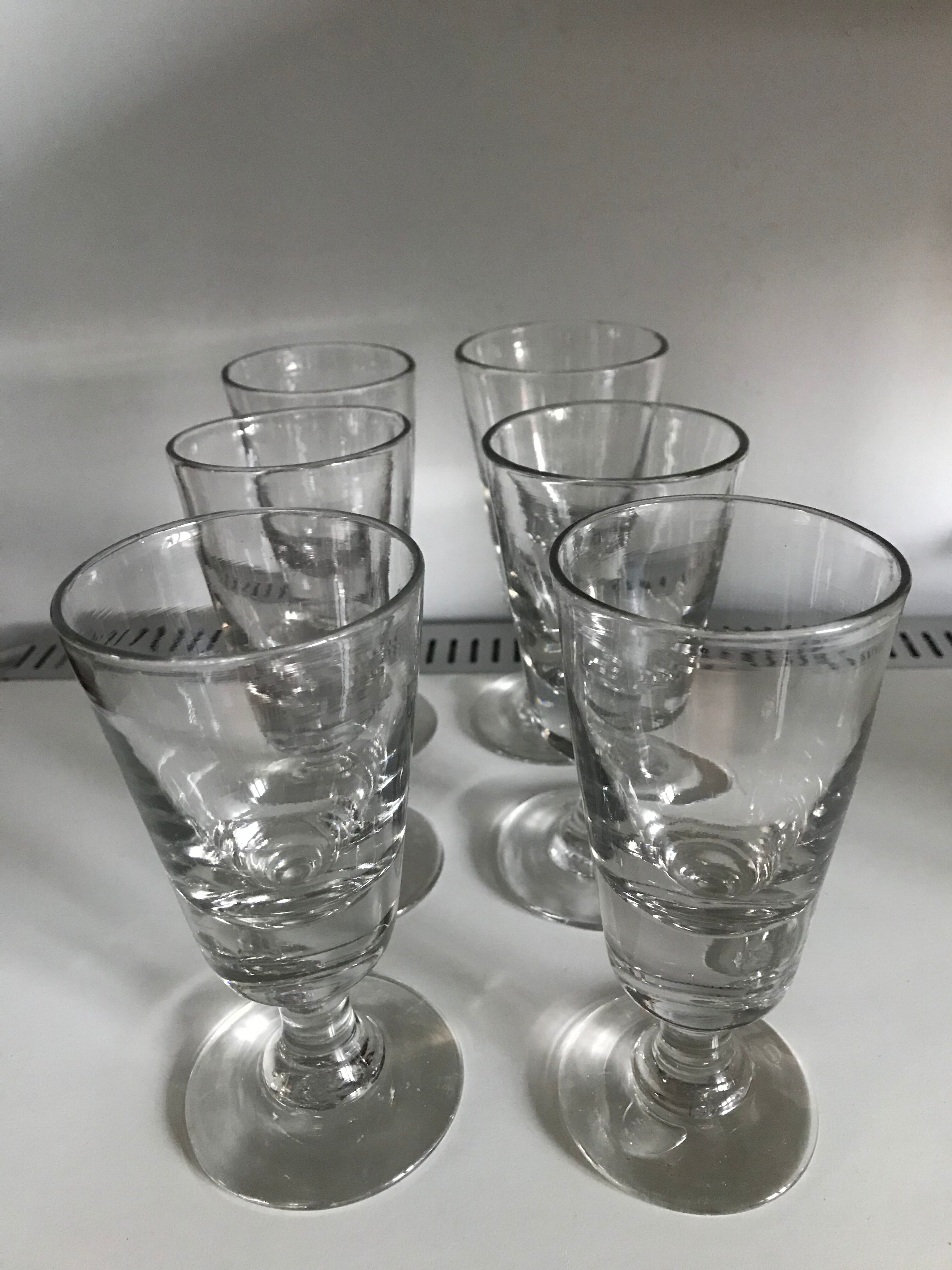 Lot de 6 verres à absinthe, 19ème