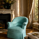 Pair of green velvet frog chairs from the 1970s.