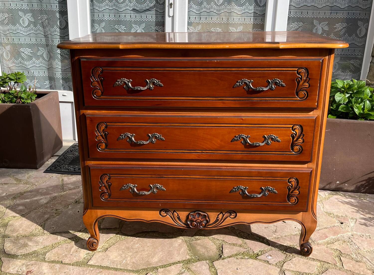 Three-drawer cherry chest of drawers